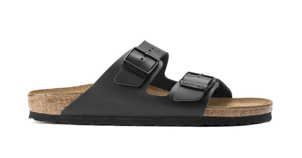 Birkenstock Arizona Natuurleer Zwart Smal Voetbed Dames Slipper