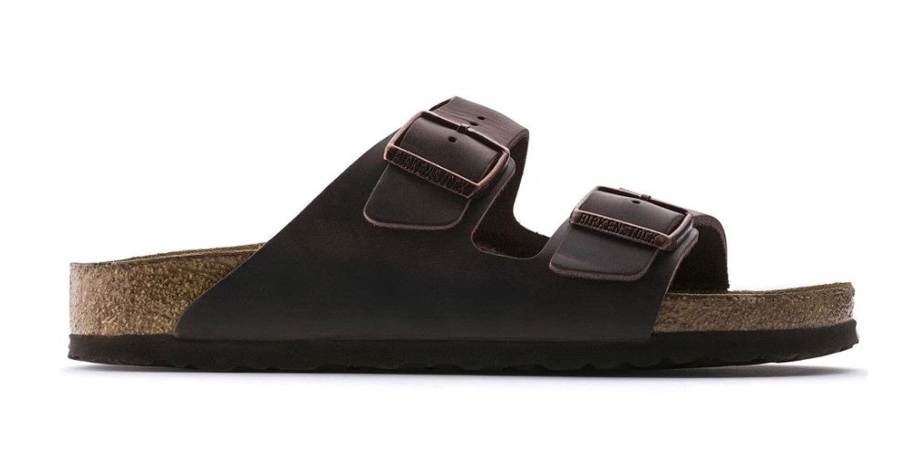 Birkenstock Arizona Vetleer Habana Smal Voetbed Dames Slipper