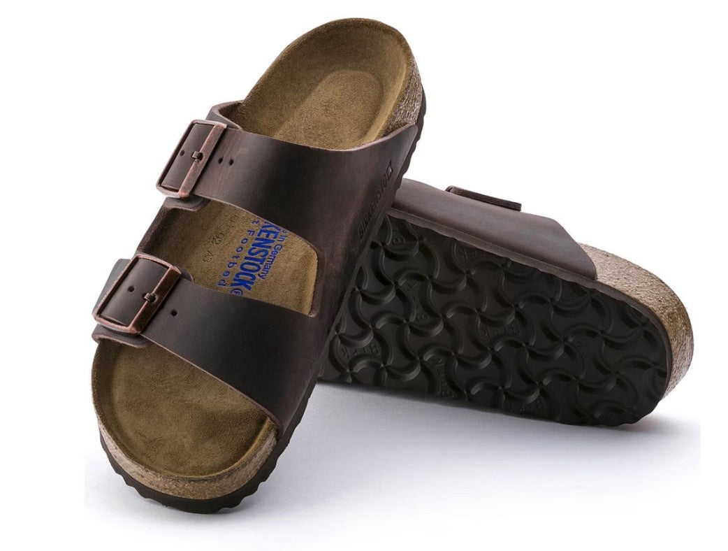 Birkenstock Arizona Vetleer Habana Smal Voetbed Dames Slipper