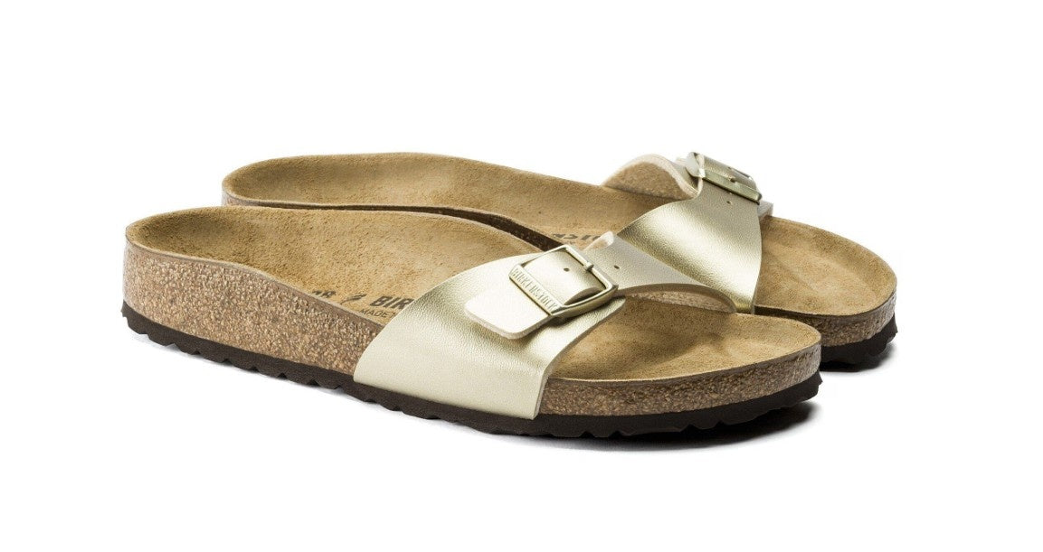 Birkenstock Madrid Birko-Flor Goud Smal Voetbed Dames Slipper