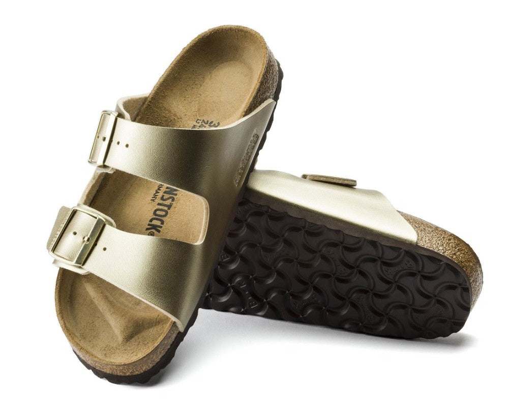 Birkenstock Arizona Birko-Flor Goud Smal Voetbed Dames Slipper