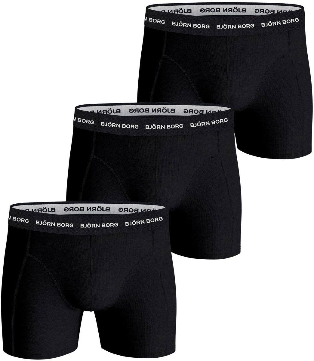 Björn Borg Cotton Stretch Boxershorts 3-pack Heren Zwart