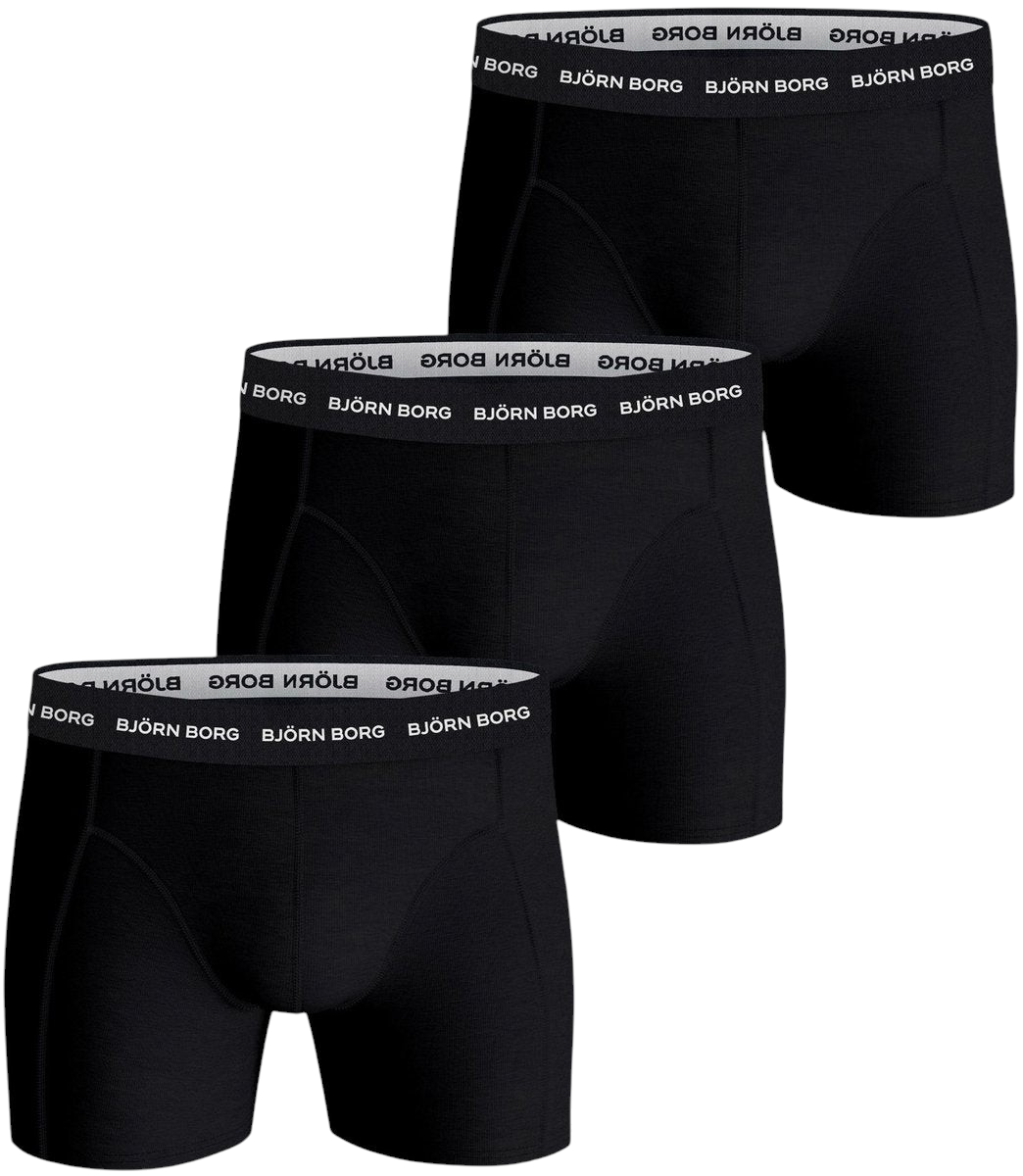 Björn Borg Cotton Stretch Boxershorts 3-pack Heren Zwart