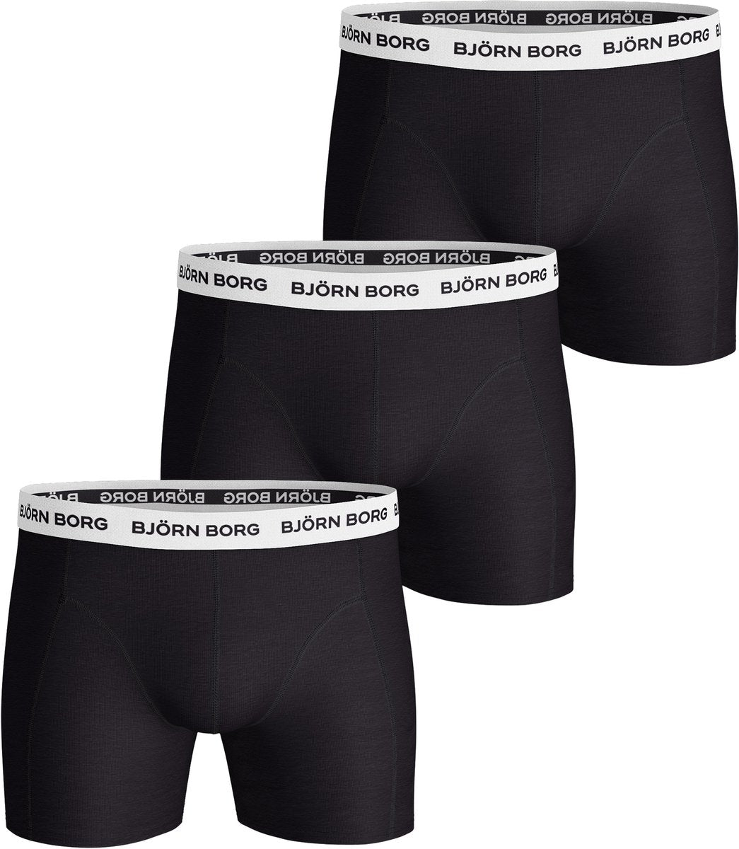 Björn Borg Cotton Stretch Boxershorts 3-pack Heren Zwart/Wit