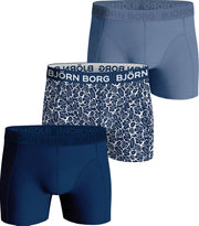Björn Borg Cotton Stretch Boxershorts 3-pack Heren Blauw Print