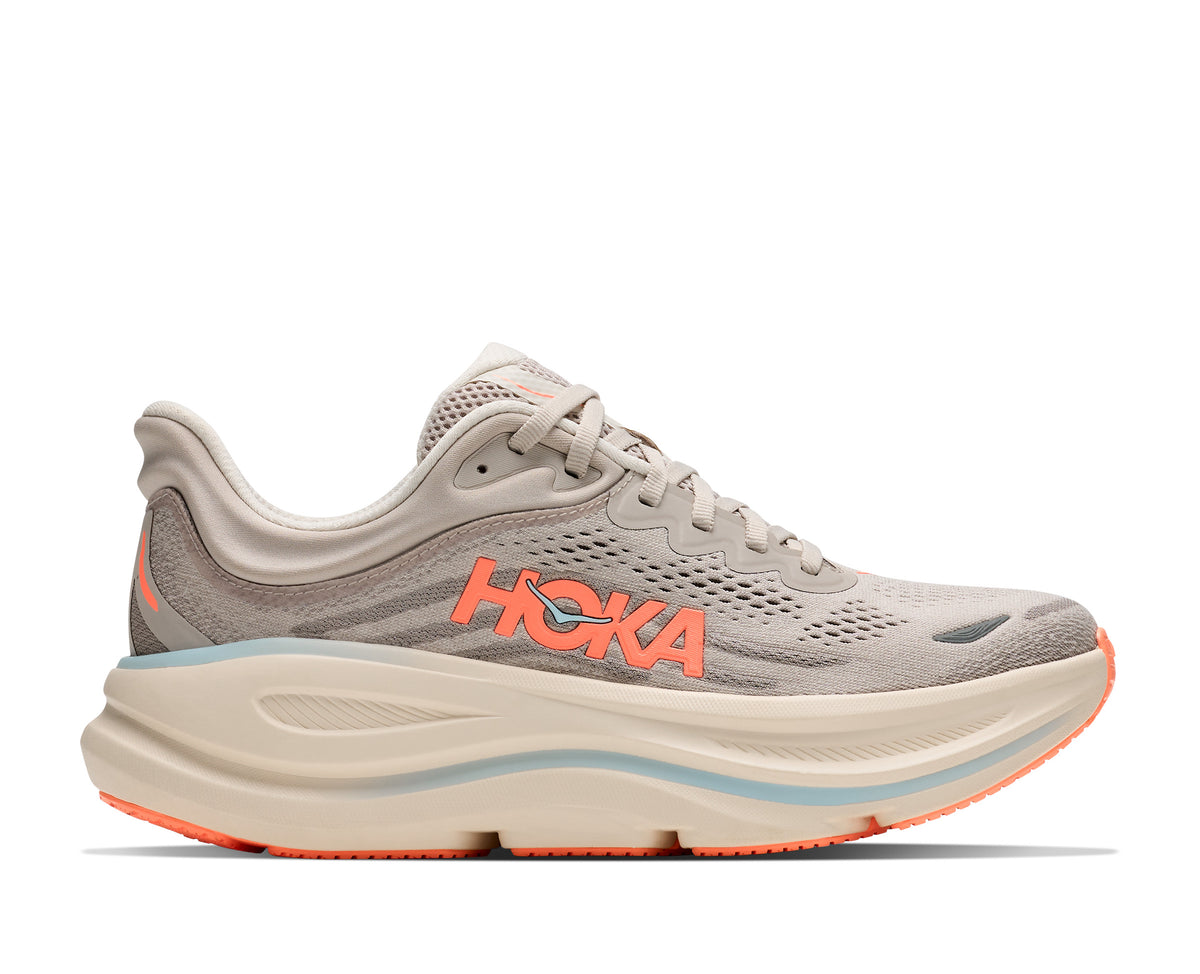 HOKA Bondi 9 Hardloopschoenen Dames Beige/Oranje - foto 1
