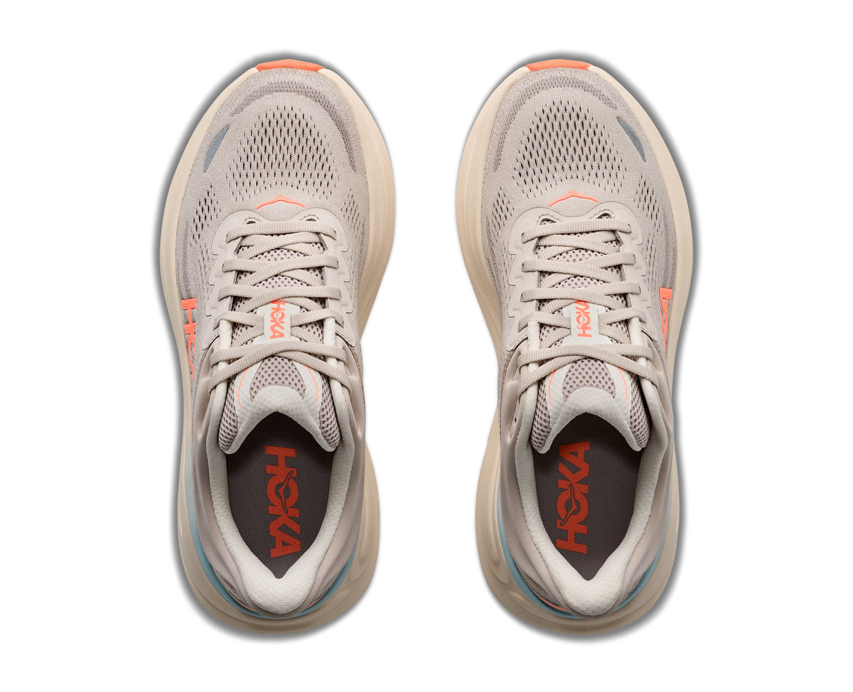 HOKA Bondi 9 Hardloopschoenen Dames Beige/Oranje - foto 6