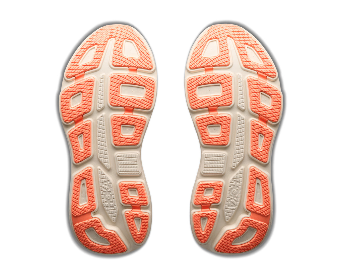 HOKA Bondi 9 Hardloopschoenen Dames Beige/Oranje - foto 2