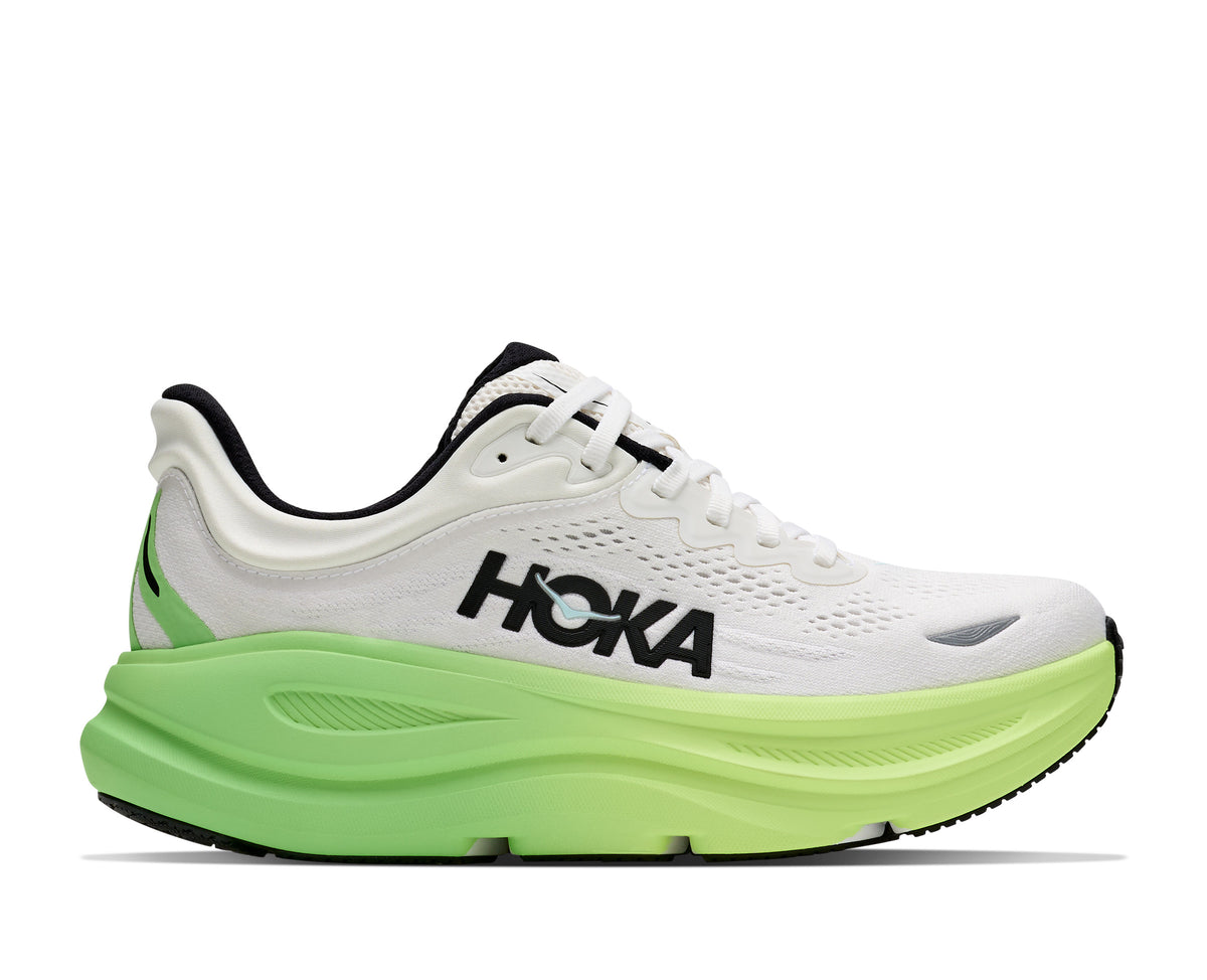 HOKA Bondi 9 Hardloopschoenen Dames Wit/Groen - foto 1