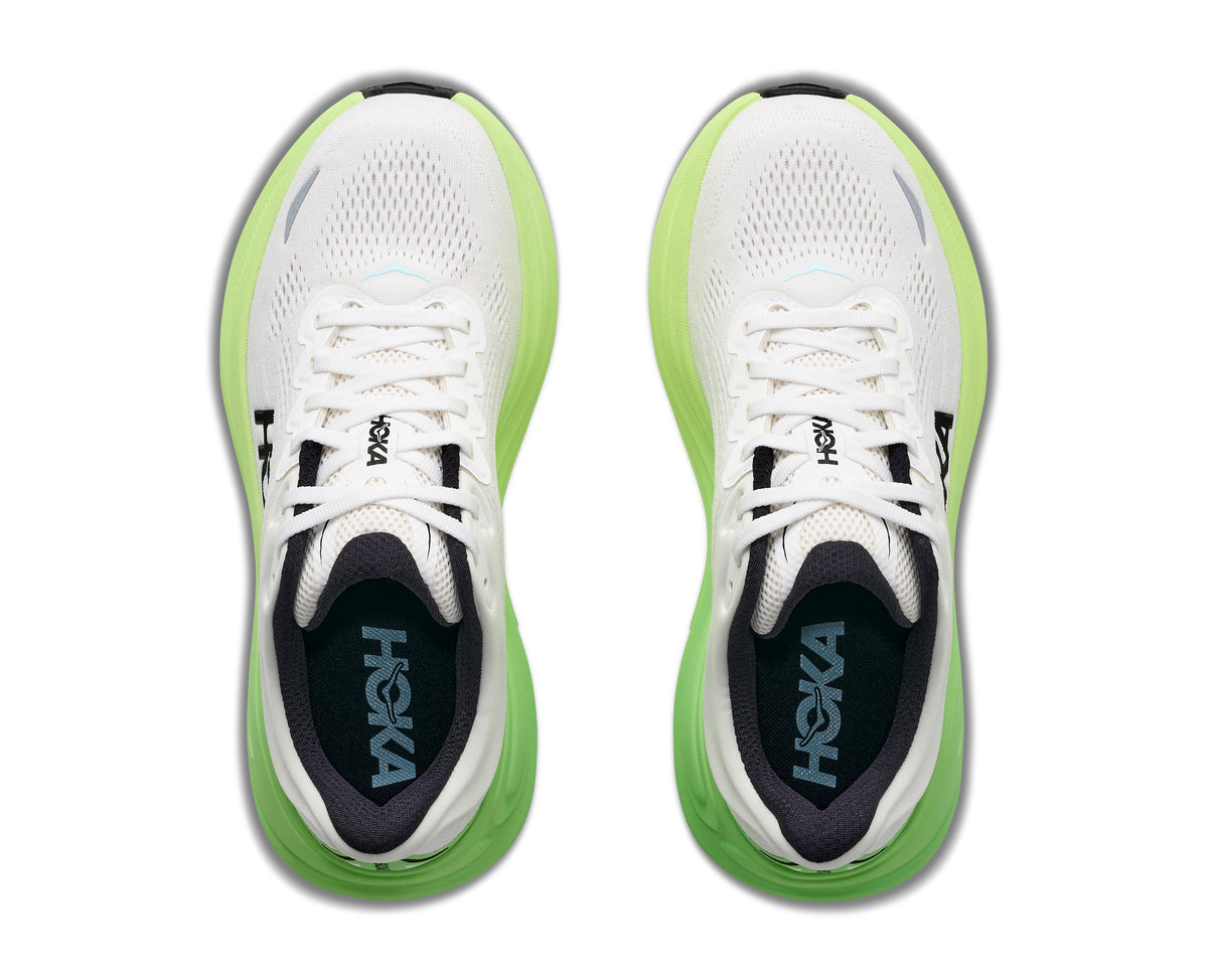 HOKA Bondi 9 Hardloopschoenen Dames Wit/Groen - foto 6