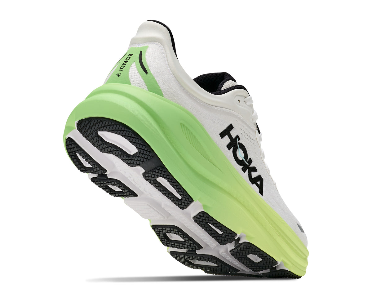 HOKA Bondi 9 Hardloopschoenen Dames Wit/Groen - foto 3