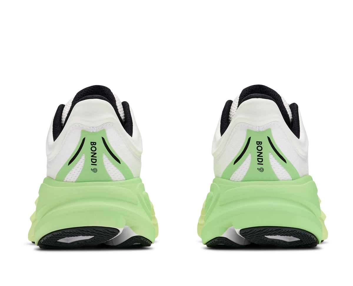HOKA Bondi 9 Hardloopschoenen Dames Wit/Groen - foto 4