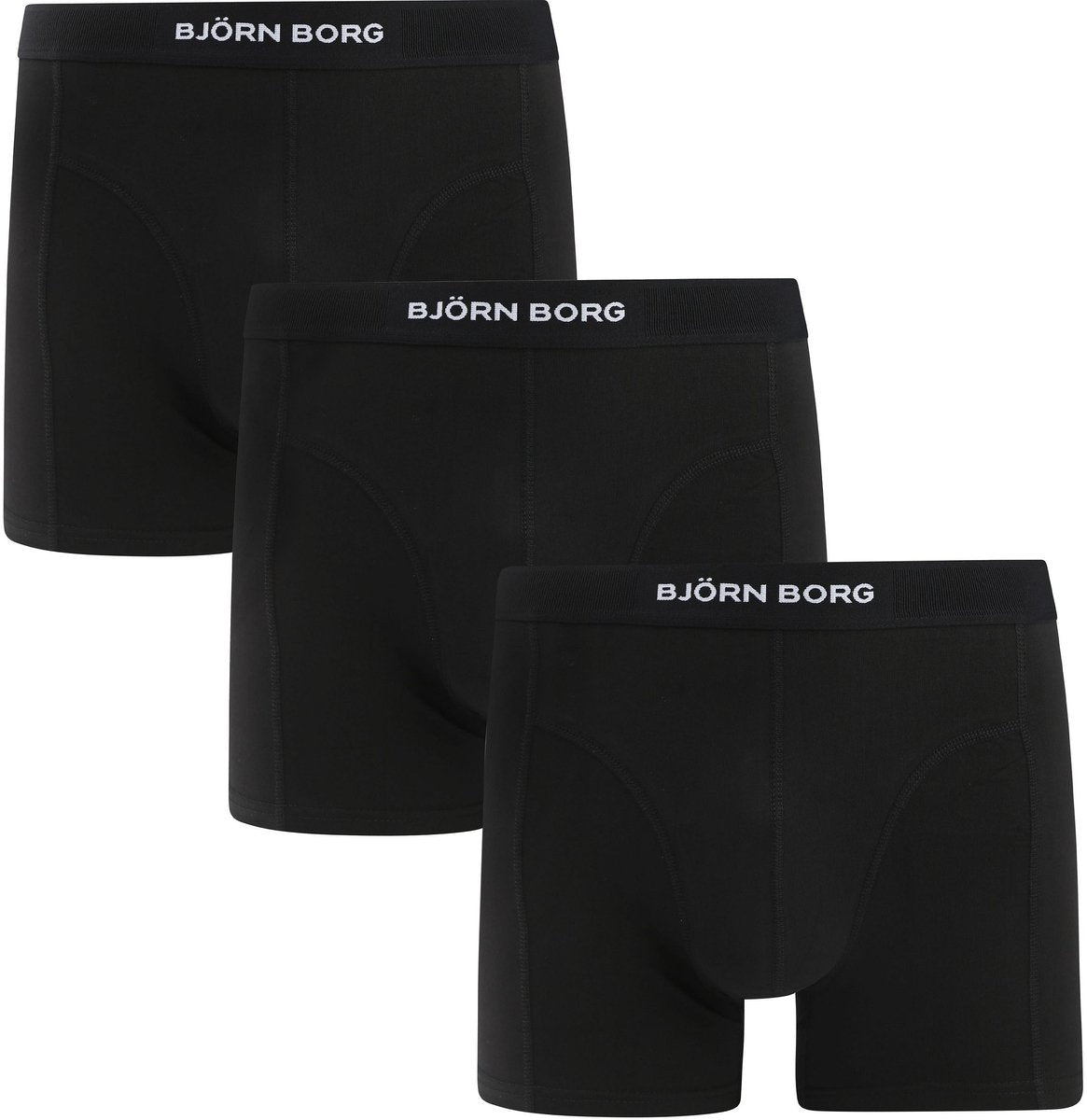 Björn Borg Cotton Stretch Boxershorts 3-pack Heren Zwart