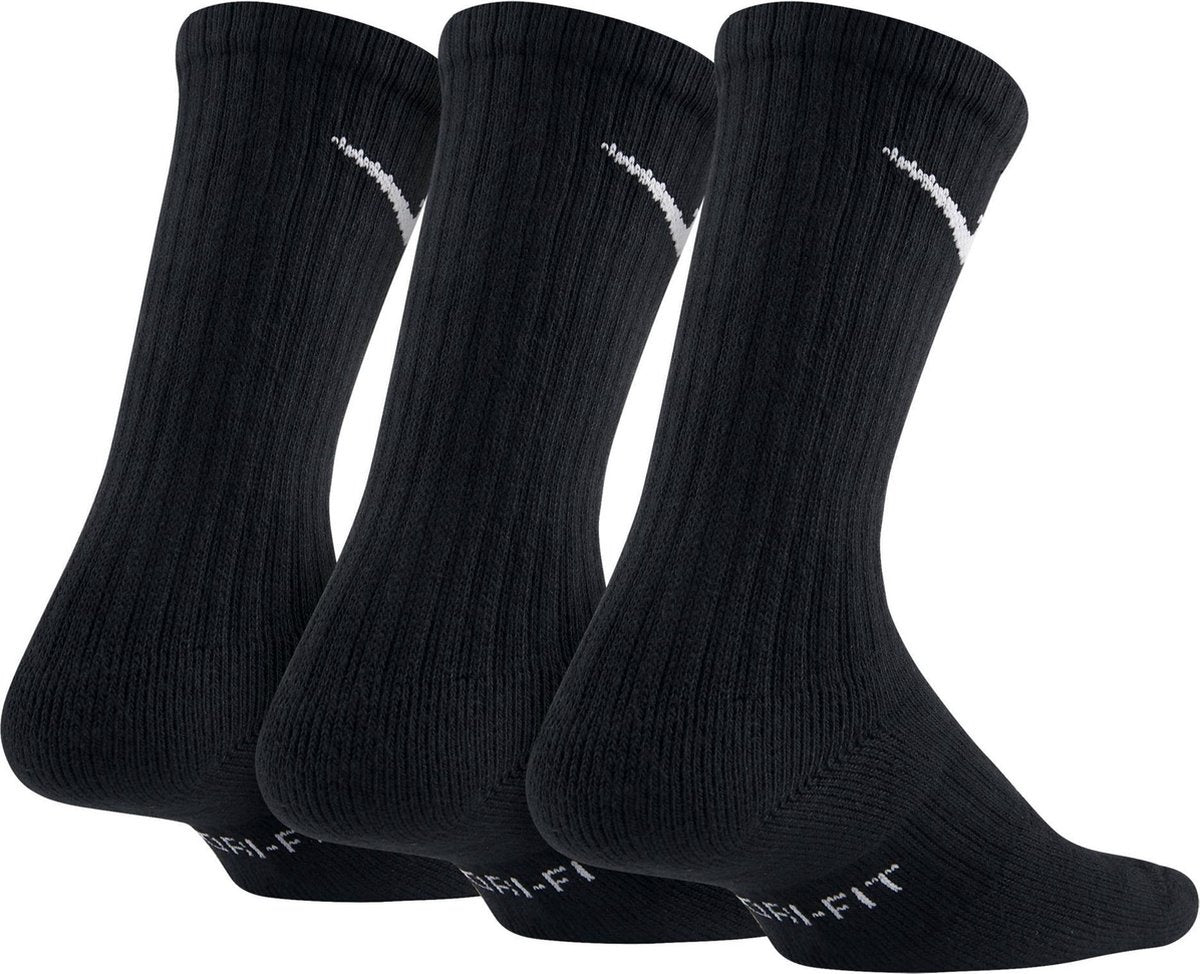 Nike Everyday Cushioned Crew 3-Pack Zwart