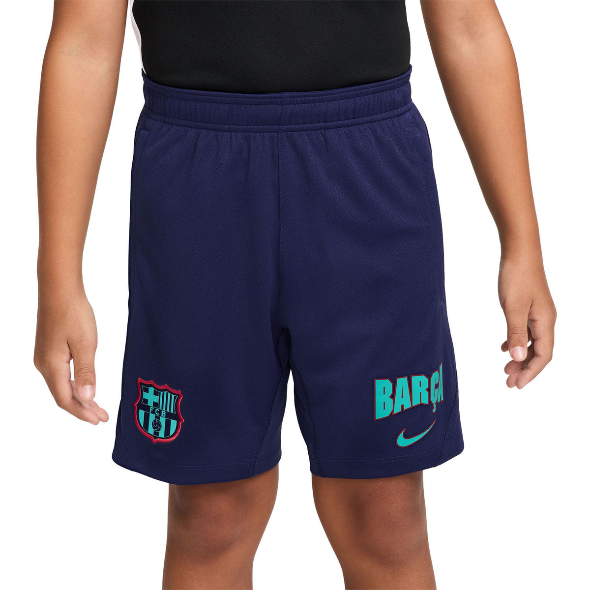 Nike FC Barcelona Strike Shorts 26/27 Kids donkerblauw voorkant