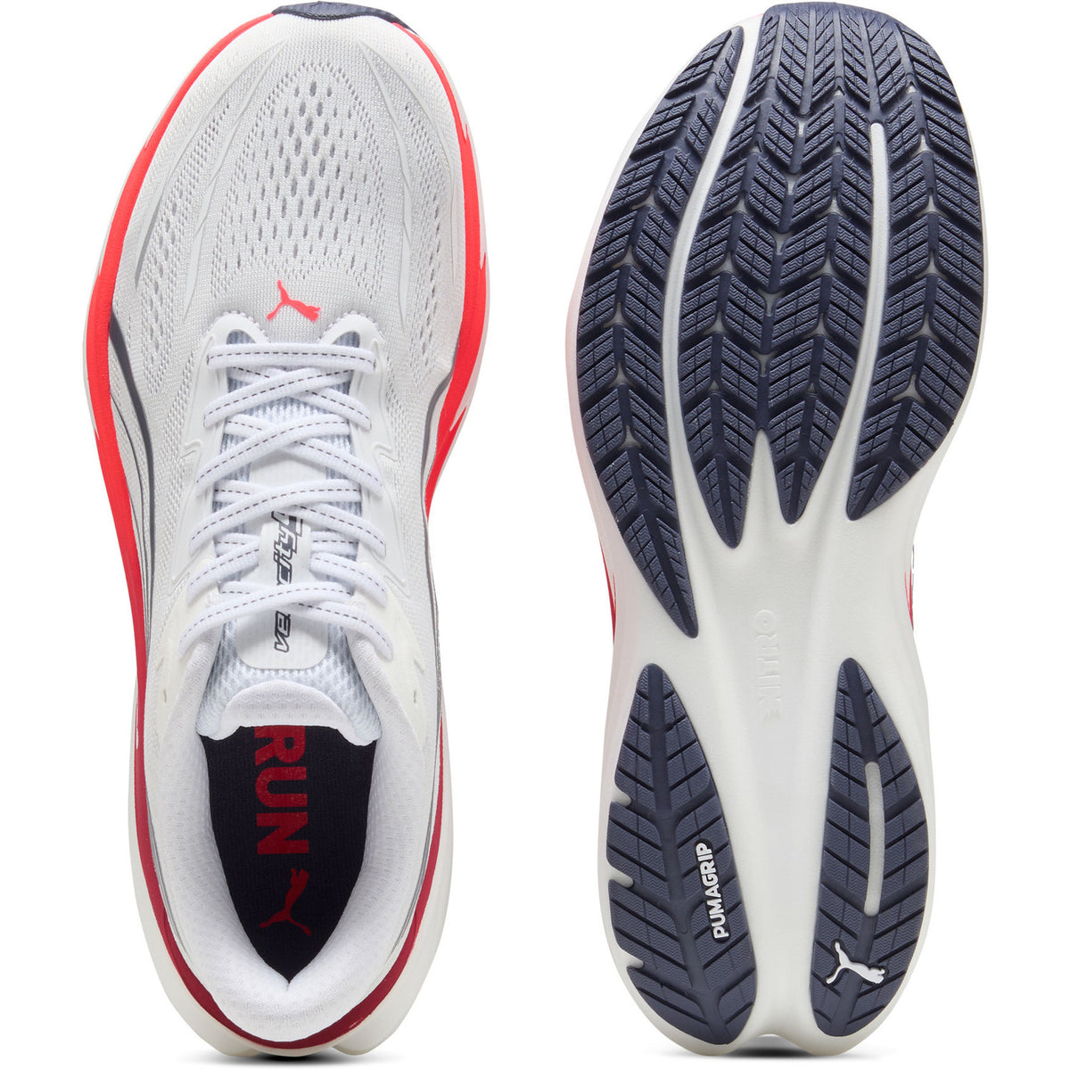 Puma Velocity NITRO 5 Hardloopschoenen Heren Wit/Rood