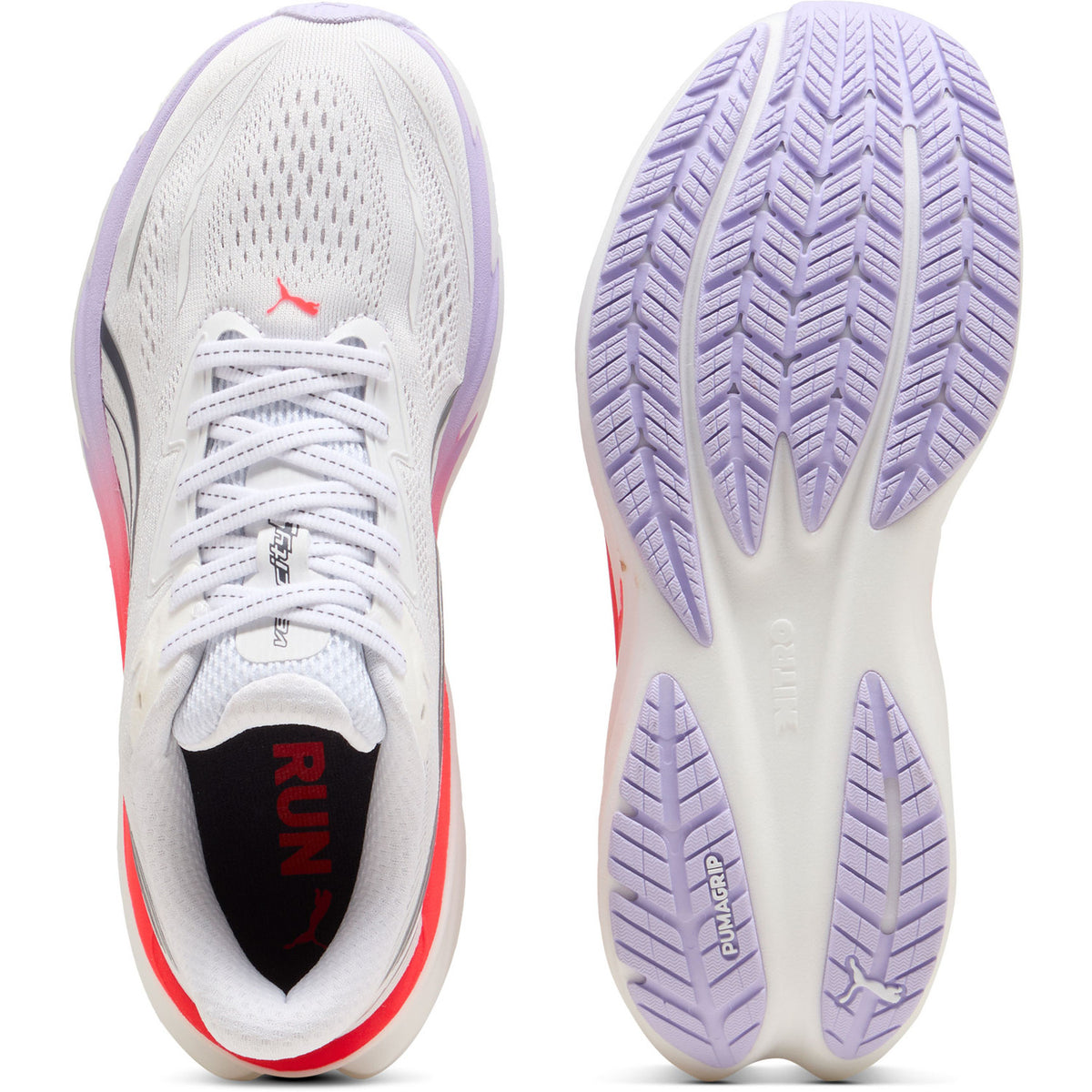 Puma Velocity NITRO 5 Hardloopschoenen Dames Wit/Rood/Lila