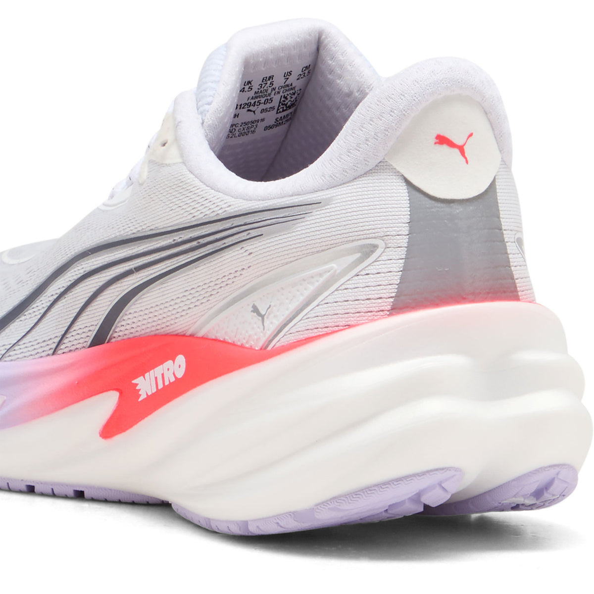 Puma Velocity NITRO 5 Hardloopschoenen Dames Wit/Rood/Lila