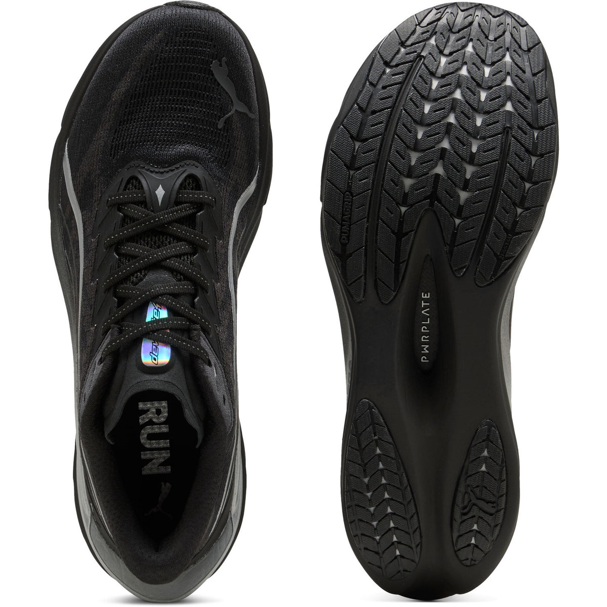 Puma Deviate NITRO 4 Brightstride Hardloopschoenen Heren Zwart/Zilver