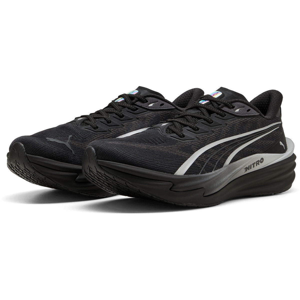 Puma Deviate NITRO 4 Brightstride Hardloopschoenen Heren Zwart/Zilver