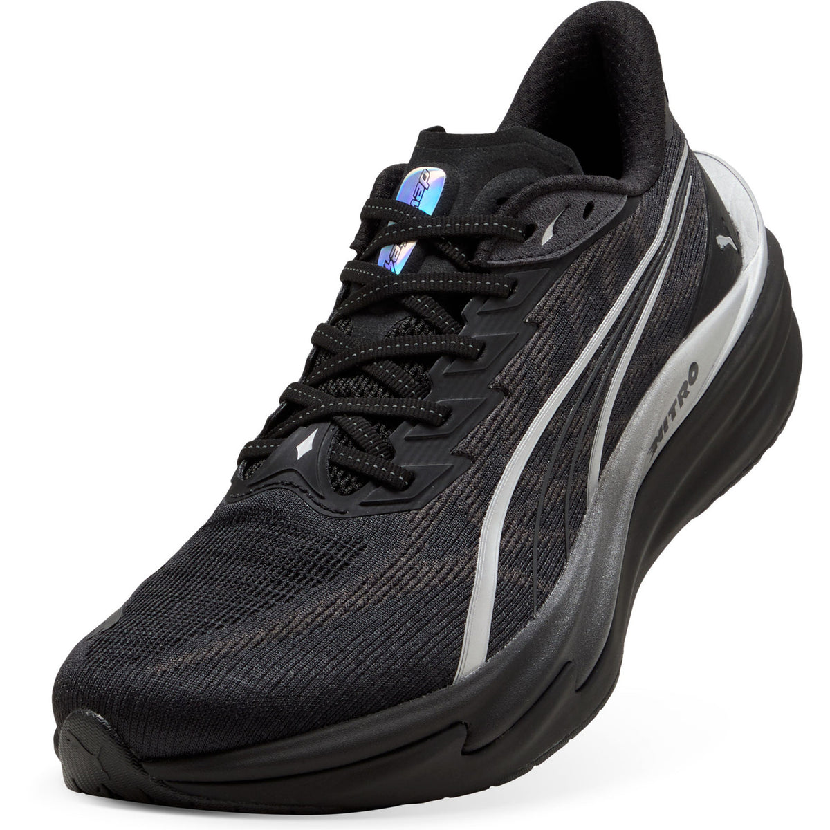 Puma Deviate NITRO 4 Brightstride Hardloopschoenen Heren Zwart/Zilver