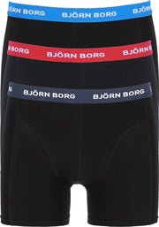 Björn Borg Cotton Stretch Boxershorts 3-pack Heren Zwart/Rood/Blauw
