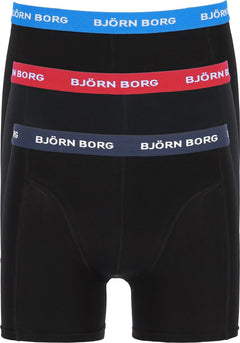 Björn Borg Cotton Stretch Boxershorts 3-pack Heren Zwart/Rood/Blauw