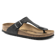 Birkenstock Gizeh Vetleer Zwart Normaal Voetbed Slipper