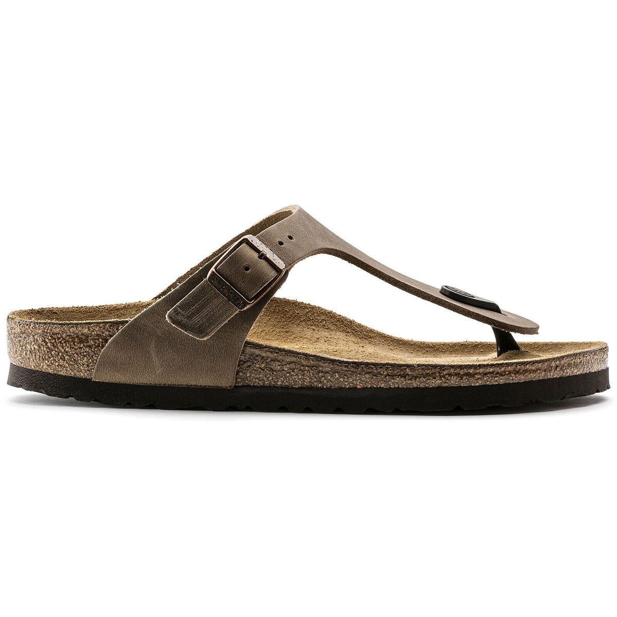 Birkenstock Gizeh Vetleer Tabacco Bruin Smal Voetbed Dames Slipper
