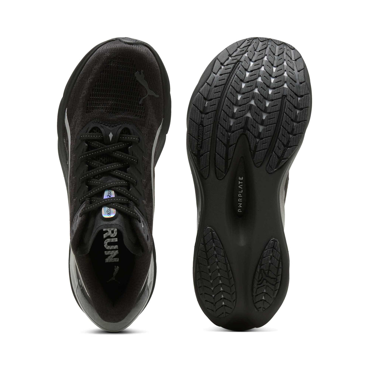 Puma Deviate NITRO 4 Brightstride Hardloopschoenen Dames Zwart/Zilver