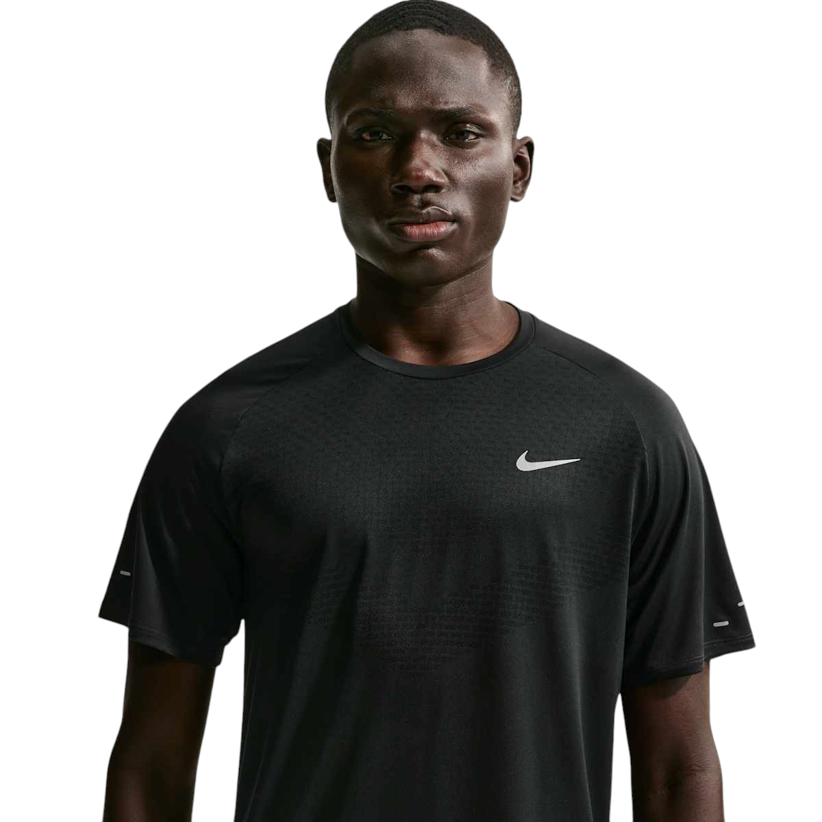 Sportskoen Nike Dri-FIT ADV hardloopshirt voor heren in zwart met reflecterende details en raglanmouwen