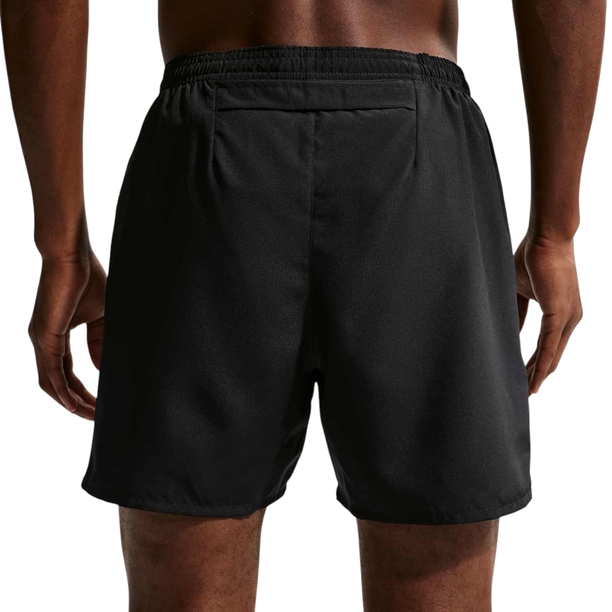Sportskoen Nike Dri-FIT Miler 2-in-1 hardloopshort voor heren in zwart, achterkant met elastische tailleband