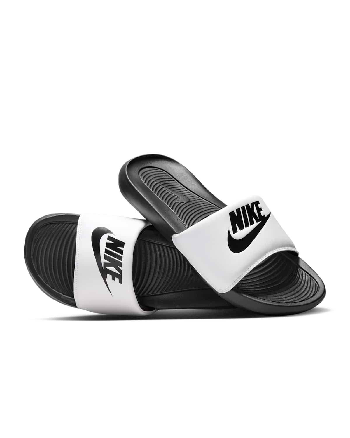 Nike Victori One Badslippers Heren Zwart/Wit