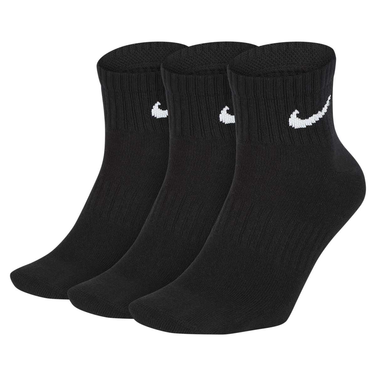 Nike Everyday Lightweight Enkelsokken 3 paar Unisex Zwart