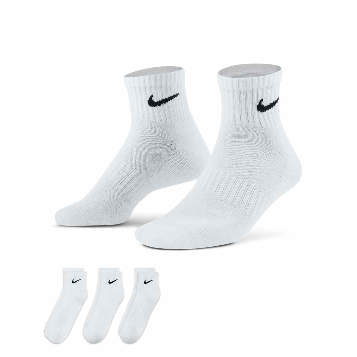 Nike Everyday Cushioned Enkelsokken 3 paar Unisex Wit