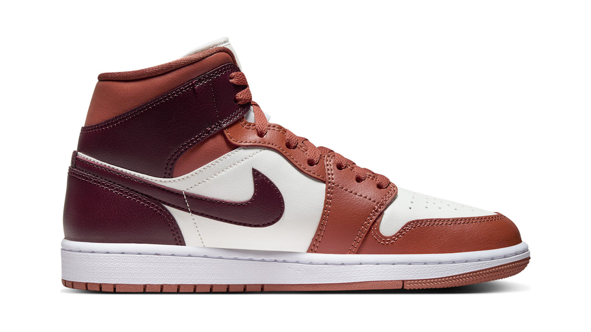 Air Jordan 1 Mid Sneakers Dames Roze/Bordeaux