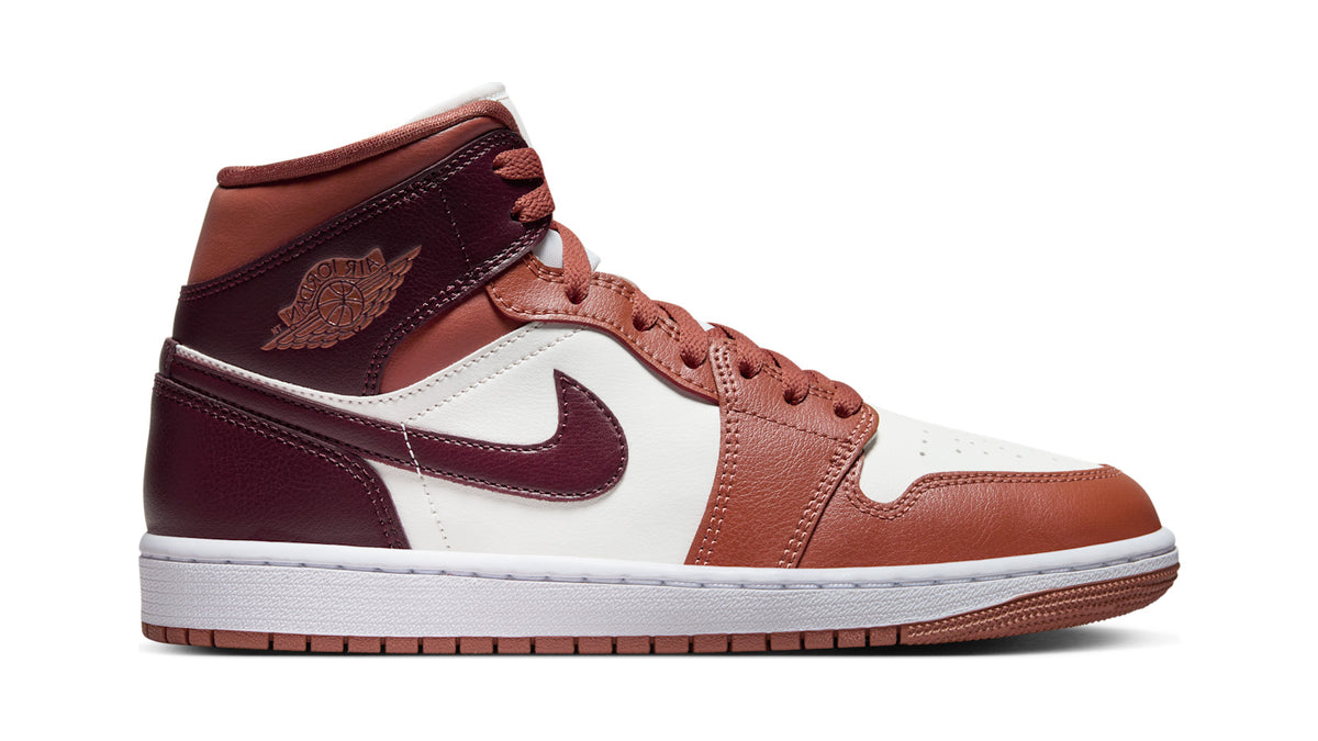 Air Jordan 1 Mid Sneakers Dames Roze/Bordeaux