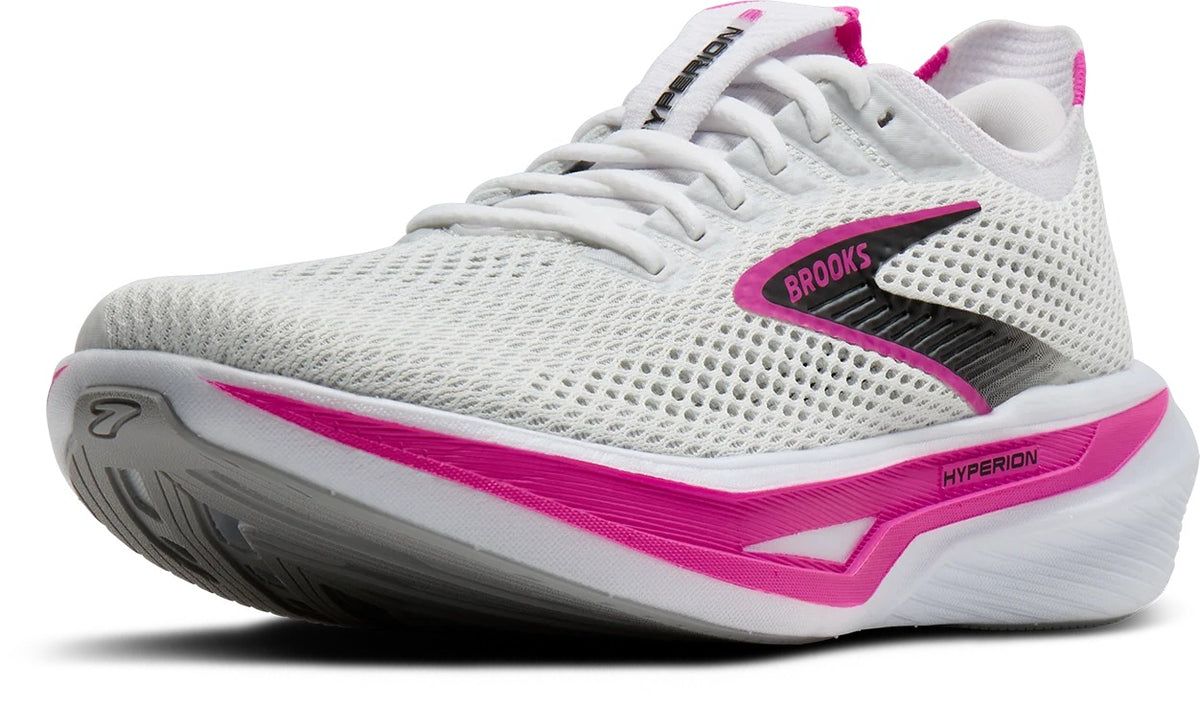 Brooks Hyperion 3 Hardloopschoenen Dames Wit/Roze - voorkant