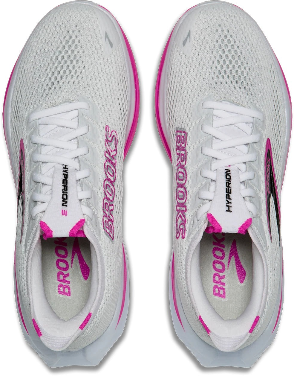 Brooks Hyperion 3 Hardloopschoenen Dames Wit/Roze - bovenkant