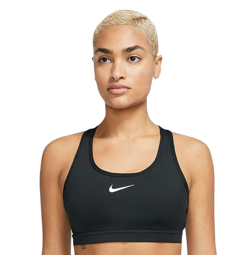 Nike Dri-fit Swoosh Medium-support Sport-BH Dames Zwart