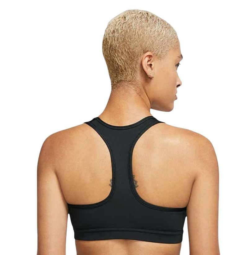 Nike Dri-fit Swoosh Medium-support Sport-BH Dames Zwart