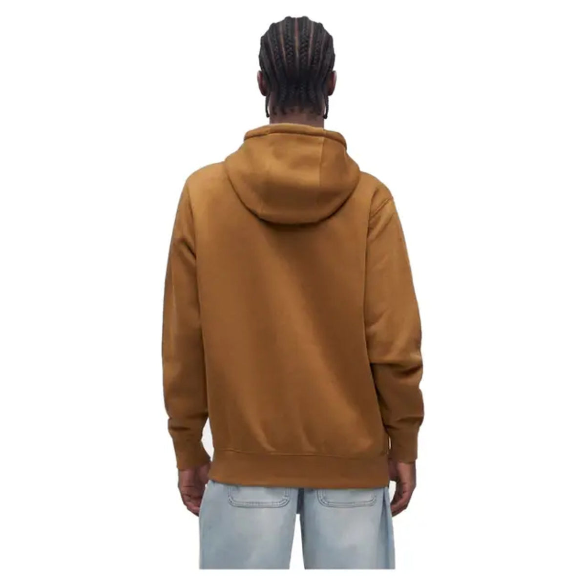 Nike Club Pull-Over Fleece Hoodie Heren Bruin - model achterkant