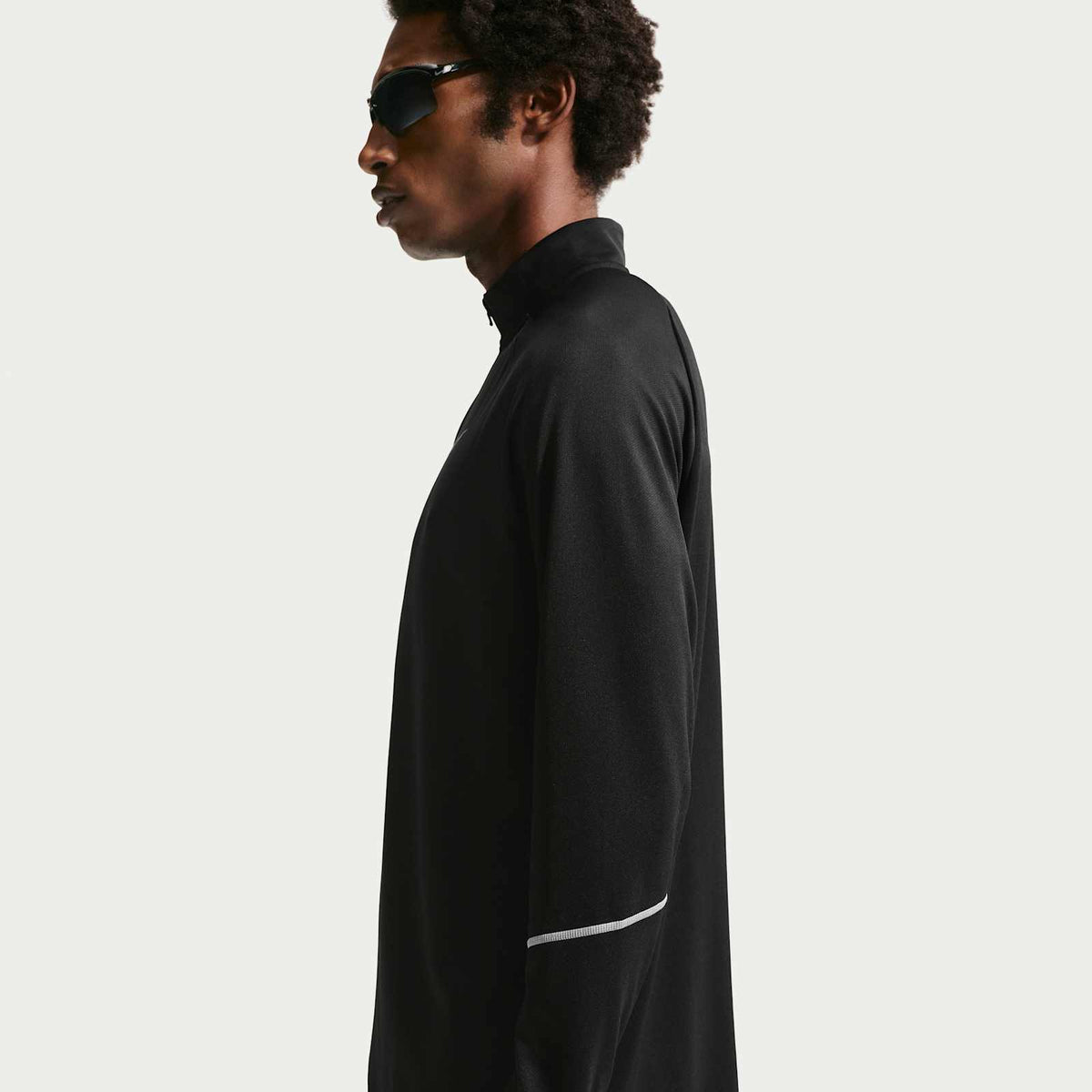 Nike Dri-FIT UV Miler Half-Zip Hardlooptop Heren Zwart