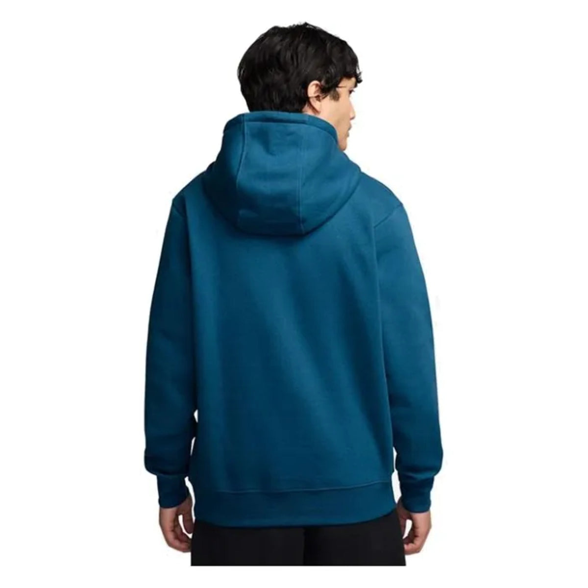Nike Club Pull-Over Fleece Hoodie Heren Blauw - model achterkant
