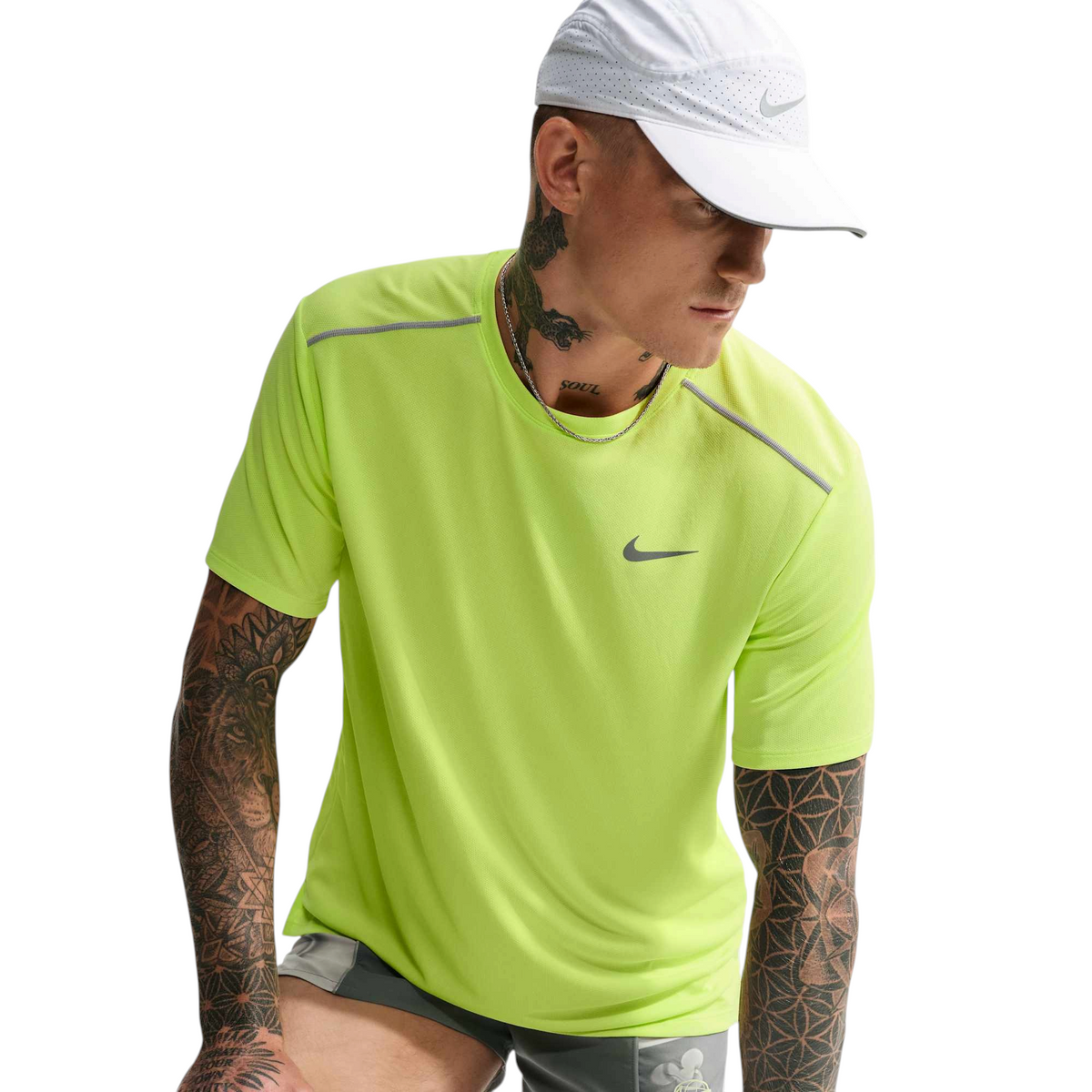 Nike Dri-FIT UV Miler Shirt Heren Lichtgeel