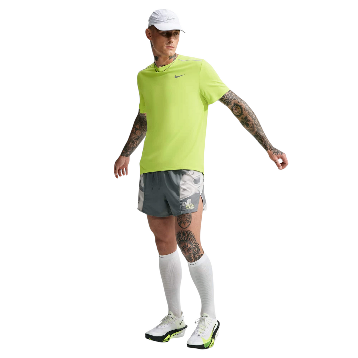 Nike Dri-FIT UV Miler Shirt Heren Lichtgeel