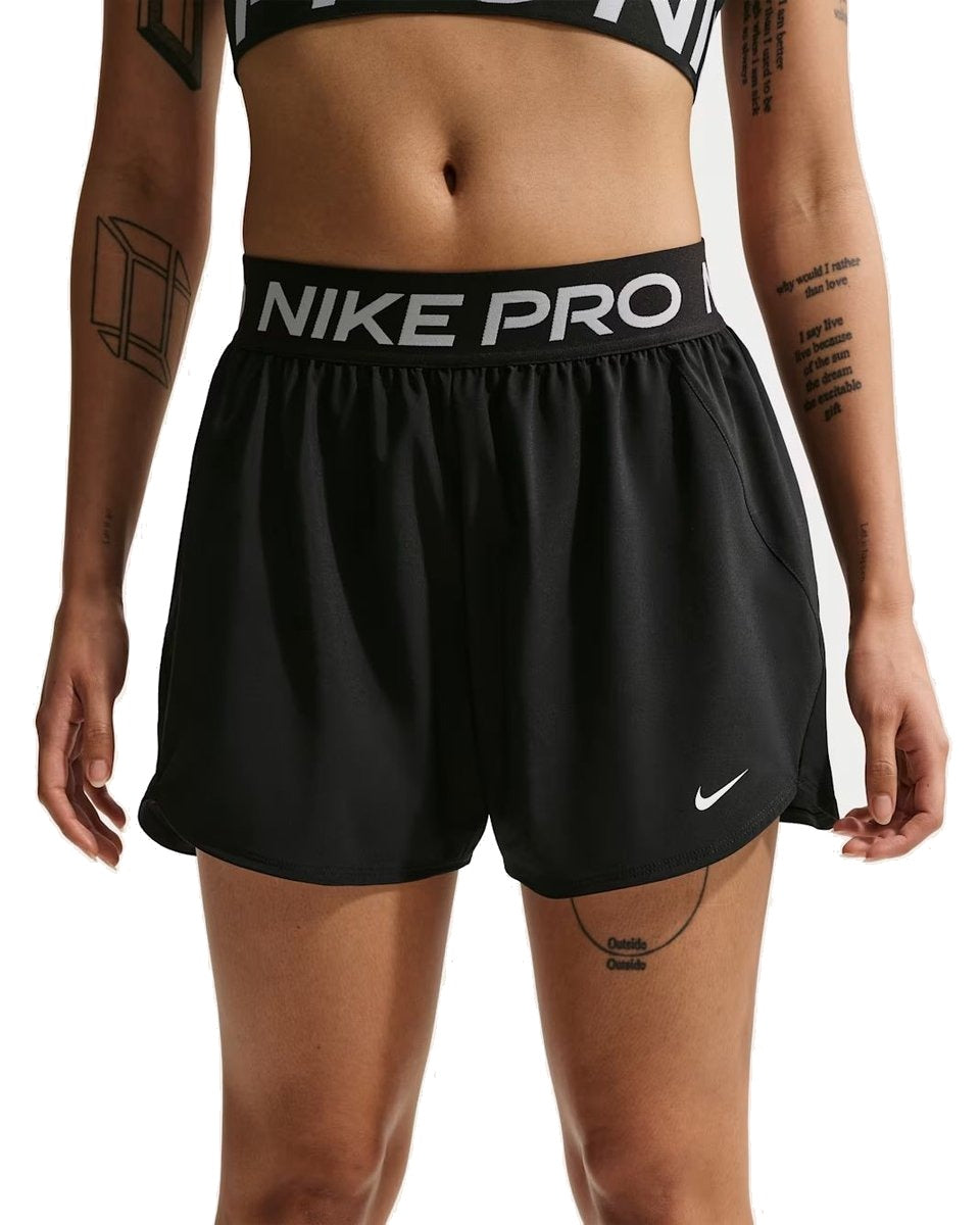 Nike Pro Dri-FIT Mid-Rise Short Dames Zwart