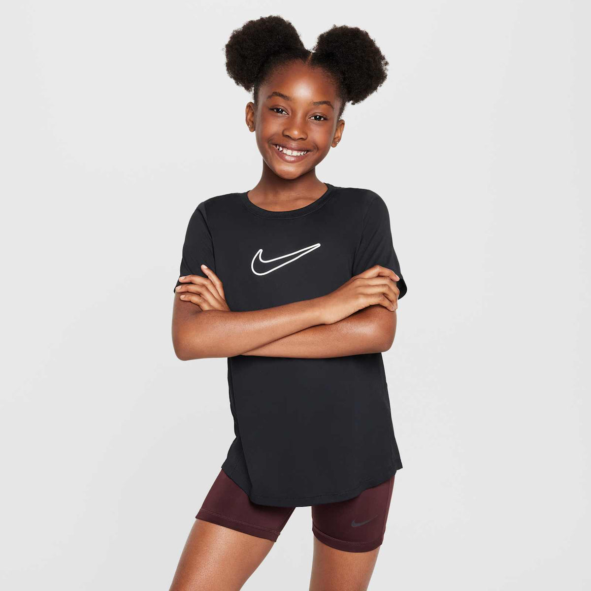 Nike One Fitted Dri-FIT Shirt Kids Zwart