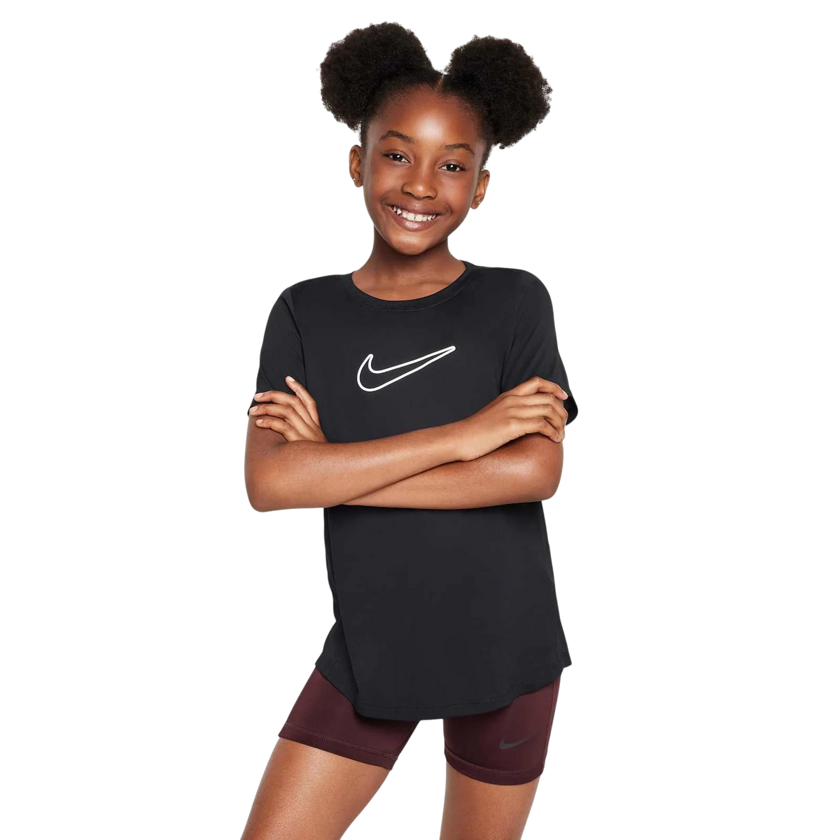 Nike One Fitted Dri-FIT Shirt Kids Zwart