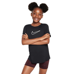 Nike One Fitted Dri-FIT Shirt Kids Zwart